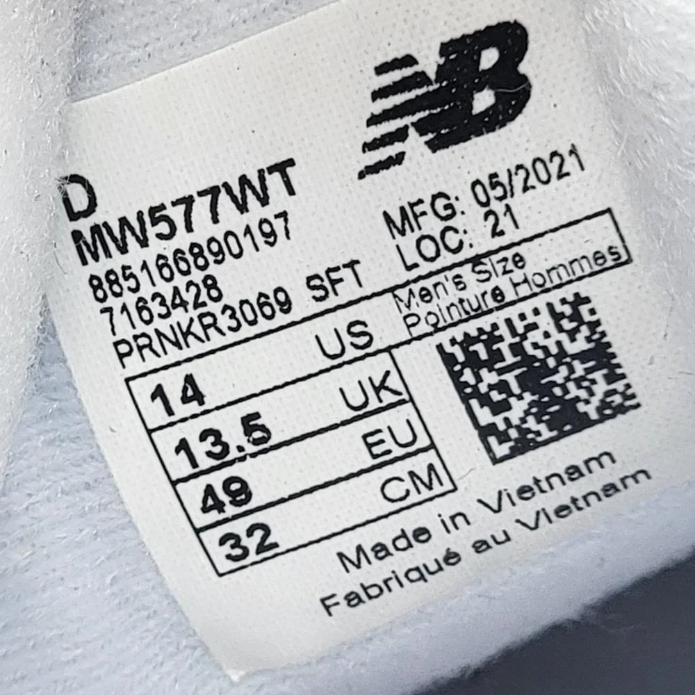 New Balance 577 Mens 13 Triple White Casual Walking Dad Shoes Sneakers MW577WT